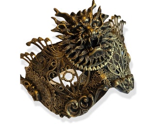 Blind Mask Gothic, Masquerade Mask, Dragon Mask, Halloween Mask, Demon Mask, Japanese Dragon Mask, Occult Mask, Masks for him, Masks for her