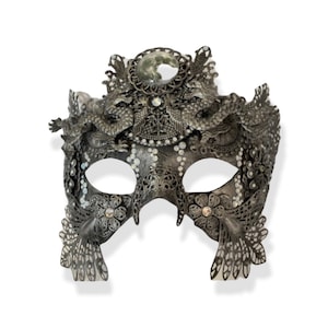 Gothic Moon Mask, Blind Masquerade Mask, Dark Fantasy Mask, Dark Fae Costume, Masquerade Mask for Men and Women, Dark fairycore Witch Mask
