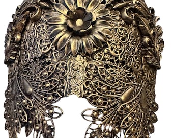 Baroque Fantasy Mask, Ornate Metal Filigree Design, Gothic Masquerade Costume Piece Royal Baroque Masquerade Mask, Blind mask