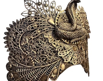 Máscara de Medusa para ciegos, máscara gótica de fantasía oscura, máscara de Medusa para cosplay, máscara de serpiente para ella, máscara para LARP para él, estilo Dark Academia.