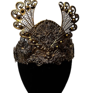 Fantasy Valkyrie Crown, Winged Headpiece, Gothic Headpiece, Goth Head Band, Cosplay Crown, Fantasy Crowns, Larp Headpiece, Vampire Headpiece