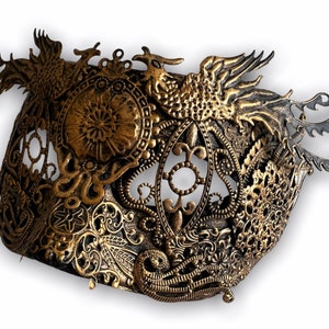 Blind Masquerade Mask, Phoenix Mask, Gothic mask for him, witch mask, Larp mask, pagan mask, ritual mask, Druid mask
