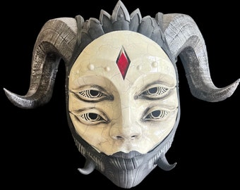 Hellequin Mask, Wild Hunt Mask, Horror Mask, Cosplay Mask, Fantasy Cosplay Mask, Horned Mask, Larp, 3D printed Mask, Horror, Fantasy