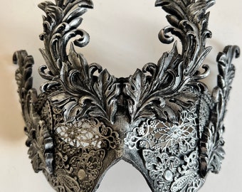 Blind Gothic Mask, Filigree Masquerade Mask for men, Baroque Fantasy Mask for her, Halloween Mask, LARP mask, witchy mask, vampire mask