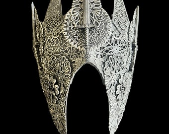 Gothic Blind Mask, Medieval Larp Mask for men, Horror, Fantasy, Demon, Cosplay, Witch, Druid Costume.