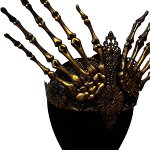 Gothic Crown, Fantasy Vampire headpiece for her, gothic headpiece for men, Skeleton Crown, dark academia crown, Halloween crown, druid crown