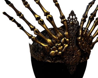 Gothic Crown, Fantasy Vampire headpiece for her, gothic headpiece for men, Skeleton Crown, dark academia crown, Halloween crown, druid crown