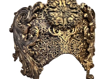 Blind Gothic Masquerade Mask, Baroque Mask for men, Cosplay mask for women, Larp, fantasy, vampire, Venetian, regal,