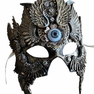 Gothic Masquerade Mask, Steampunk Mask for Men, Halloween Mask, Valkyrie Cosplay, Creepy Mask, Winged Mask, Fantasy Mask, Cosplay Mask,