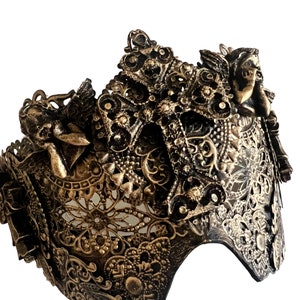 Gothic Blind Masquerade Mask For Men, Cathedral Crucifix Mask For Women, Filigree Baroque Vampire Masquerade Mask, Fantasy Cosplay Mask,