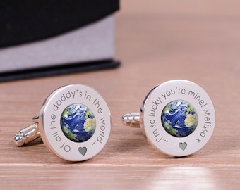Personalised Gift Of All The Daddys In The World.. Mens Cufflinks, Christmas Gift For Him, Gift For Dad, Christmas Gift for Daddy