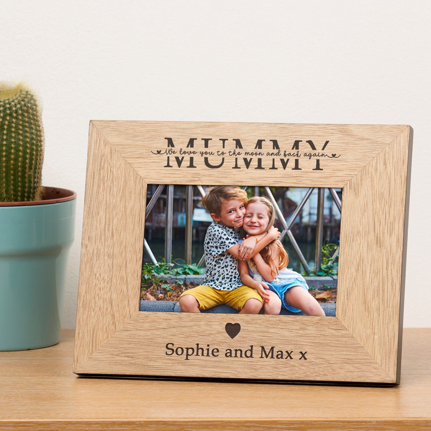 Cadre photo en bois personnalisé, cadeau maman - Print Your Love