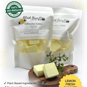 Dishwasher Tablets - Summer Lemon - All Natural, Non-Toxic, Safe