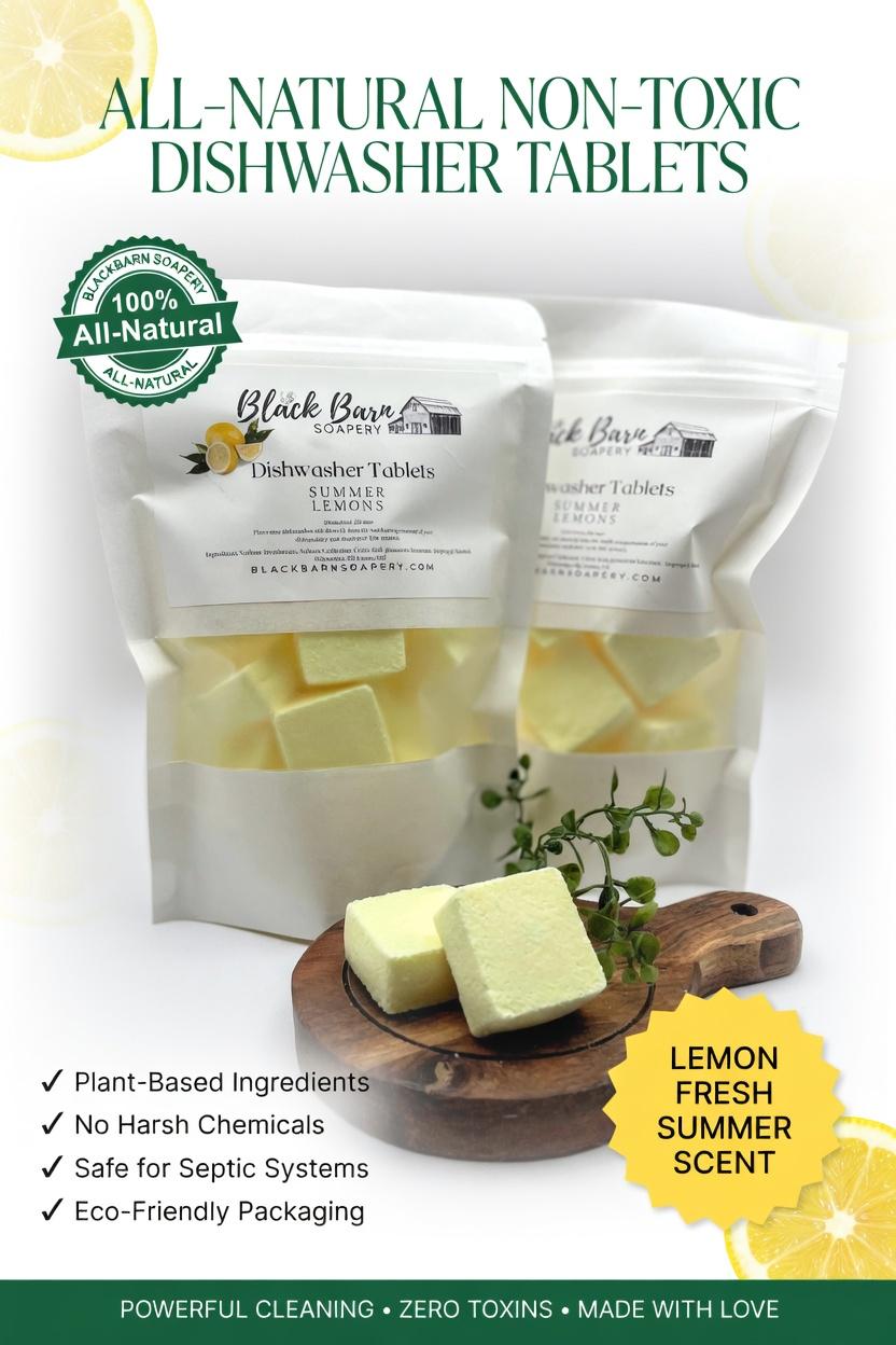 Zummer Tablets Dishwasher Tablets - Summer Lemon - All Natural, Non-toxic, Safe - Etsy