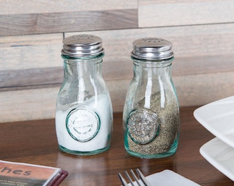 They're HERE!   Farmhouse - Country style Green Glass 4 Oz. Salt / Pepper Shaker