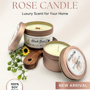 Bohemian Rose - 4oz / 8oz Candle Tin (Bohemian Fall) image 2