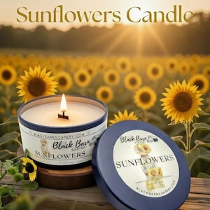 Sunflowers - 4oz / 8oz Candle Tin (Bohemian Fall) image 1