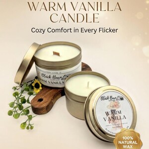 Warm Vanilla - 4oz / 8oz Candle Tin (Bohemian Fall) image 3