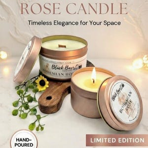 Bohemian Rose - 4oz / 8oz Candle Tin (Bohemian Fall) image 1
