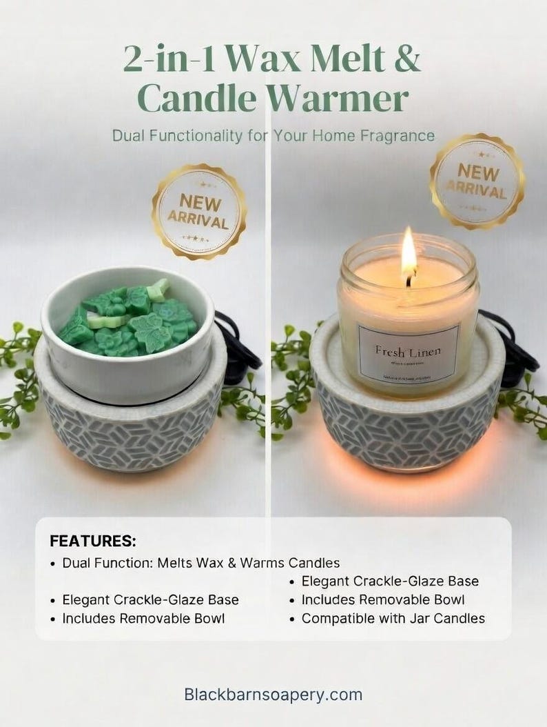 Black Barn 2 in 1 (New Design) Wax Melt/Candle Warmer image 4