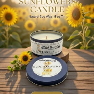 Sunflowers - 4oz / 8oz Candle Tin (Bohemian Fall) image 2