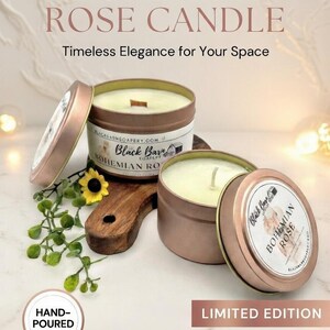 Bohemian Rose - 4oz / 8oz Candle Tin (Bohemian Fall) image 4