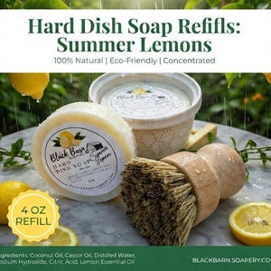 Solid Dish Soap Bar Refill - Handmade Artisan Soap