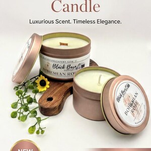 Bohemian Rose - 4oz / 8oz Candle Tin (Bohemian Fall) image 3