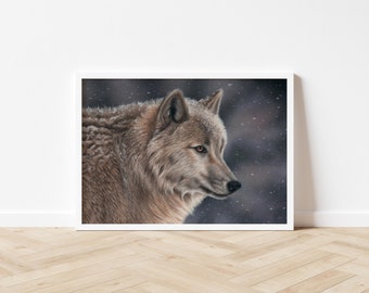 Wildlife Print | Wolf Illustration | Wildlife Wall Art | Wolf Print | Wildlife Home Decor | Animal Poster