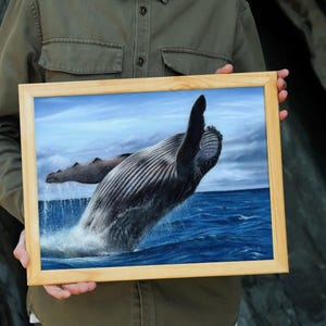 Wildlife Print | Whale Illustration | Ocean Wall Art | Humpback Whale Print | Wildlife Home Decor | Wildlife Poster