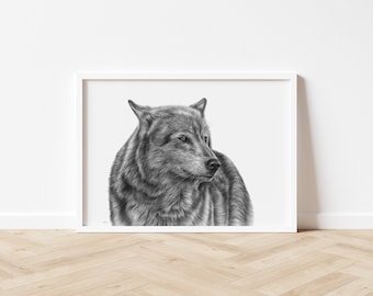 Wildlife Print | Wolf Illustration | Wildlife Wall Art | Wolf Print | Wildlife Home Decor | Wildlife Poster