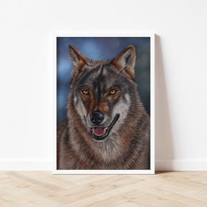 Wildlife Print | Wolf Illustration | Wildlife Wall Art | Wolf Print | Wildlife Home Decor | Animal Poster