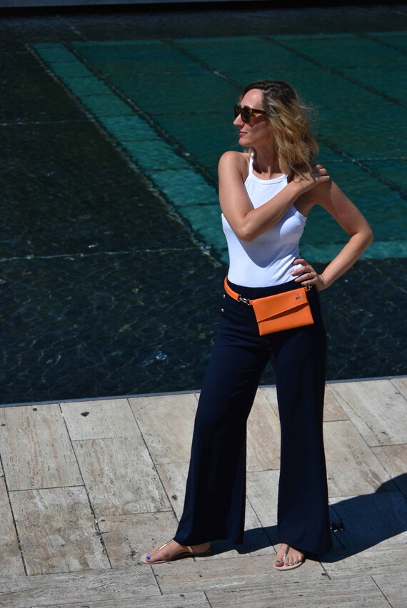 neon orange belt bag