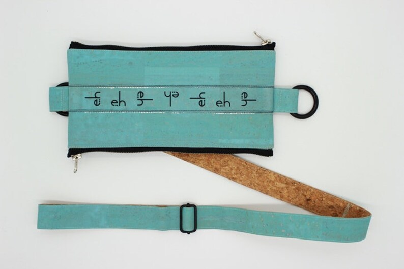 Hipster Urban Streetwear Cork Handbag Mens Minimalist Variable Eco Waist Bag Women/'s Blue Belt bag Turquoise Cork Convertible Sling Bag