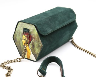 COSMO HANDMADE - Modigliani Print Crossbody Bag | Amedeo Modigliani Portrait Art Leather Purse