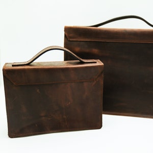COSMO HANDMADE Handmade leather briefcase, Business Portfolio, Handbag for Men/Women, Satchel and attache, Casual Shoulder Bag Fashion image 9
