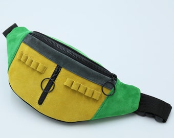 COSMO HANDMADE - Handmade Leather Fanny Pack - Unique Multi-Color Hip Bag for Men & Women