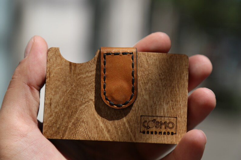 Wood Card Holder Wallet Wooden Credit Card Holder Wooden Etsy