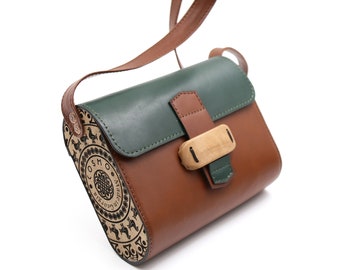 COSMO HANDMADE - Petit sac à bandoulière en cuir - Design minimaliste fait main