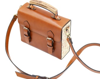 COSMO HANDMADE - Petit sac à bandoulière en cuir personnalisé pour femme - Parfait pour le travail, l'école et tous les jours