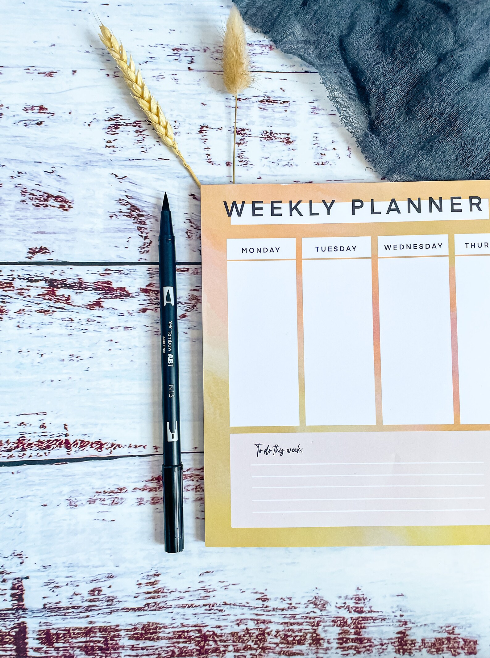 A4 Weekly Planner Pad To do list Desk Pad Undated Planner Etsy
