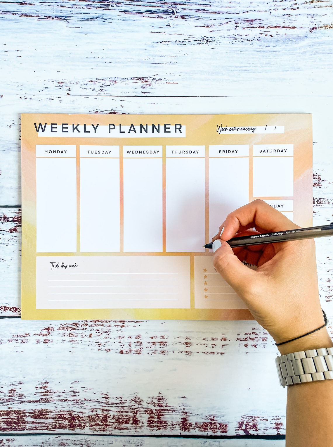 A4 Weekly Planner Pad To do list Desk Pad Undated Planner Etsy