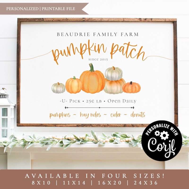 Pumpkin Patch Sign Etsy