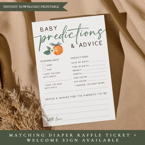 Little Cutie Baby Shower-Advice and Wishes Card-Predictions Card-A Little Cutie Is On The Way-Digital-Printable-Instant Download