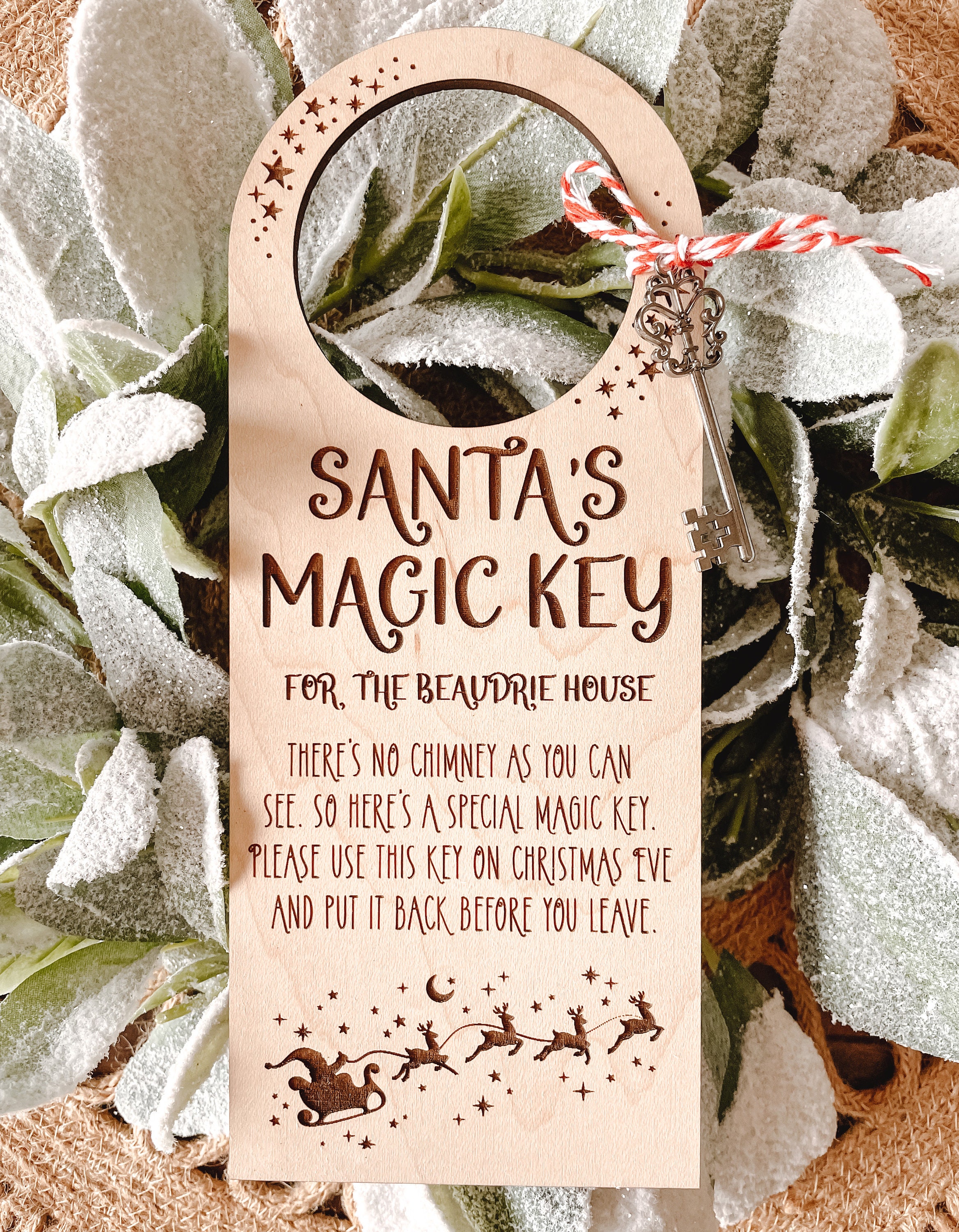 Personalised Key for Santa No Chimney Special Key for Father Christmas Gift  for Kids Christmas Eve Box Accessory Xmas Keepsake 