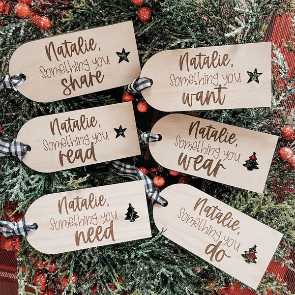 Something You Want-Christmas Gift Tags-Something You Wear-Wood Christmas Tags-Christmas Gift Tags-Kids Gift Tags-Something You Share