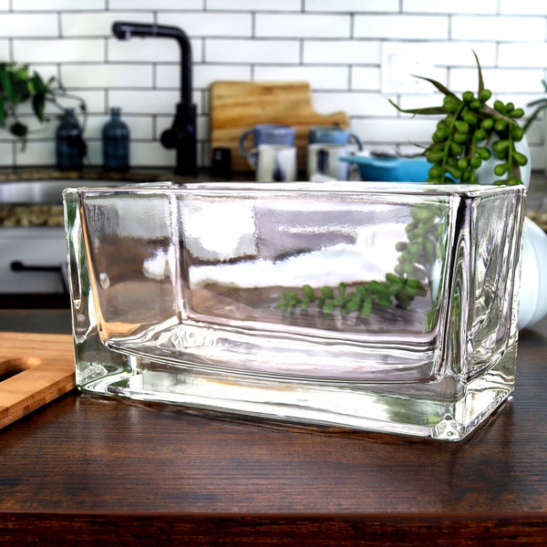 Rectangular Glass Vase | Thick, High-Quality Decorative Planter for Tillandsia Air Plants, Succulents, Water Plants, Fairy Garden and More