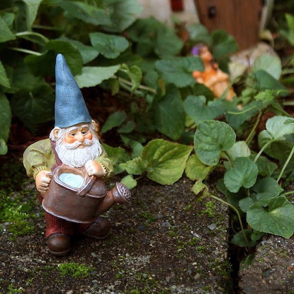 Watering Gnome Fairy Garden Figurine - Fairy Garden Ideas, Fairy Garden Items, Nordic Gnome, Scandinavian Gnome, Fairy Garden kit