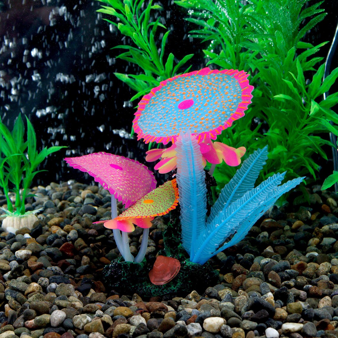 Image showcasing Glow in the Dark Artificial Plants for Aquariums - 7-inch Faux Plant ...