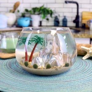 Small Glass Mountain Bowl Unique, Decorative Vase, Plant Holder for Tillandsia Air Plants, Faux Succulents, Cuttings and More Home Decor image 2